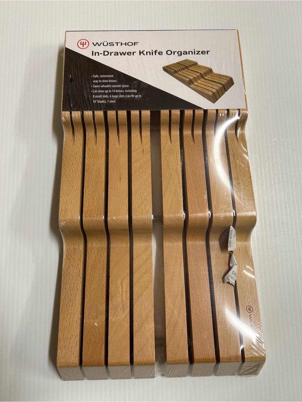 WUSTHOF In Drawer Knife Organizer Holder 14 Knife Slot Storage Wooden Block Tray